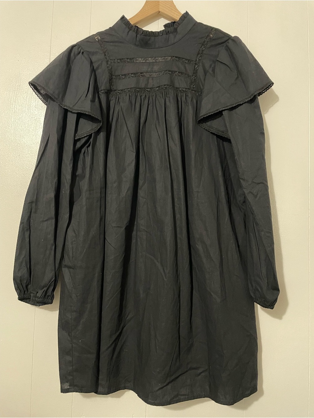 Wild Fable Black High Neck Poplin Dress